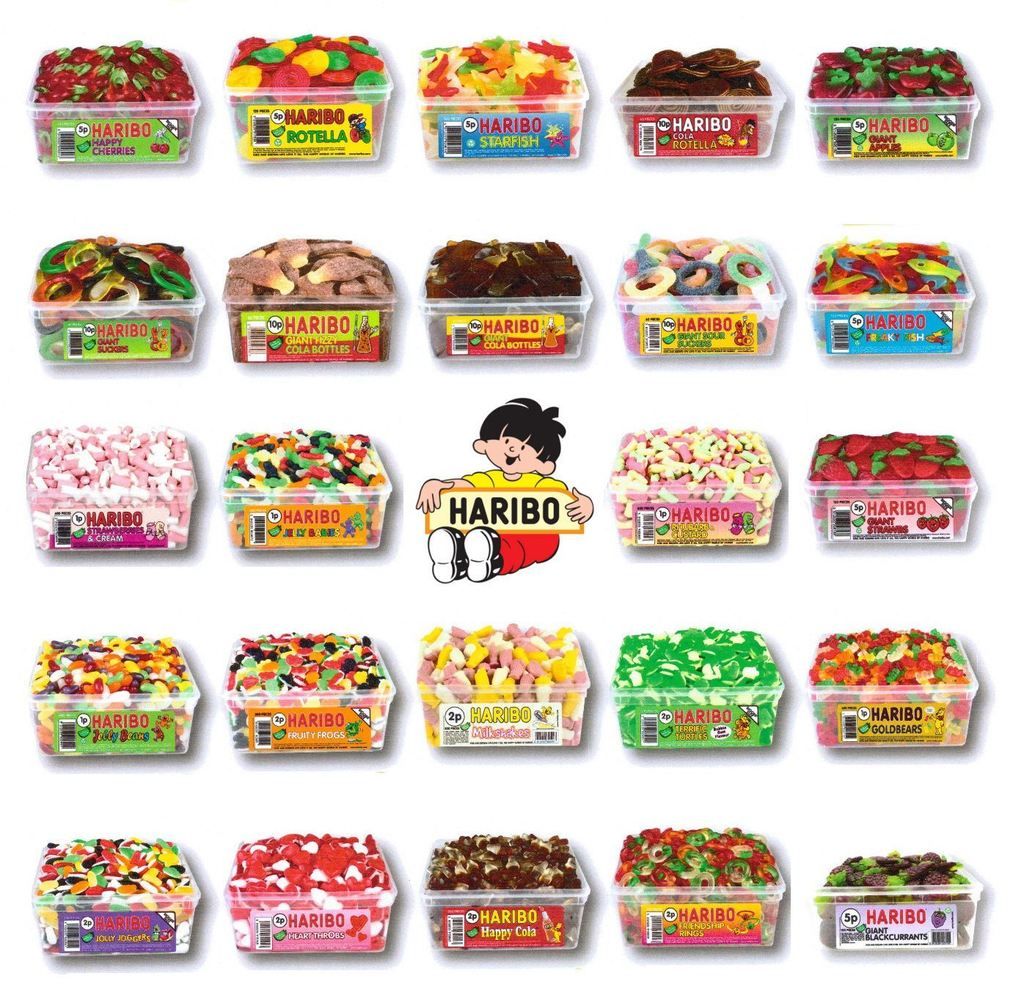 2 X FULL TUBS HARIBO SWEETS WHOLESALE DISCOUNT CANDY BOX PARTY FAVOURS ...