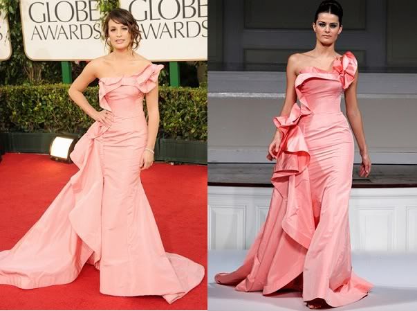 Lea Michele Golden Globes Dress 2011. Lea Michele in Oscar de la
