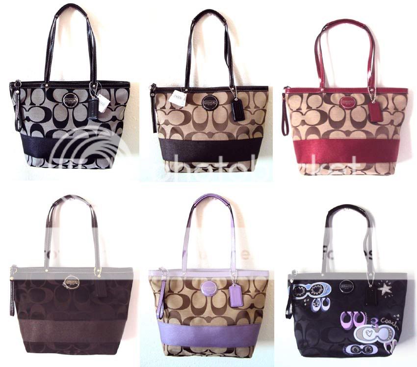 NWT Coach Signature Tote Bag Purse 17433, 18037, 17587 Six Colors 