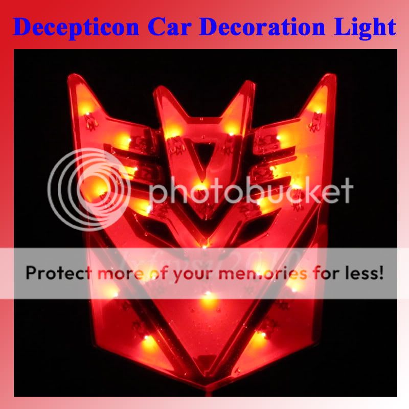 Cool New Transformers Decepticon Red LED Lights Car Sticker Car 