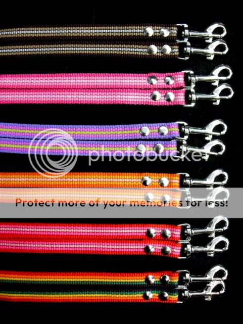 Nylon Coupler Double Leash/ Lead/ Walk 2 Dogs   6 Clour  